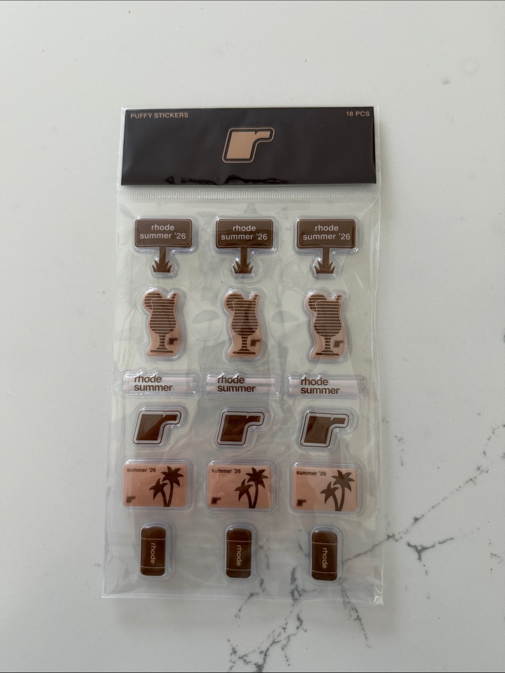 Rhode Bronzer Puffy Sticker Pack - rhode summer